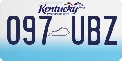 KY license plate 097UBZ