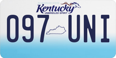 KY license plate 097UNI
