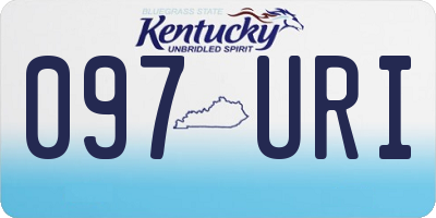 KY license plate 097URI