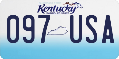 KY license plate 097USA