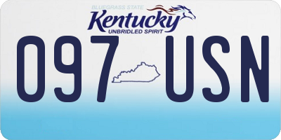 KY license plate 097USN