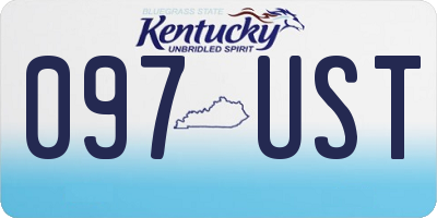 KY license plate 097UST
