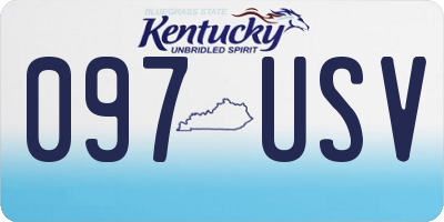 KY license plate 097USV