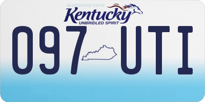 KY license plate 097UTI
