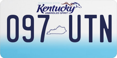 KY license plate 097UTN