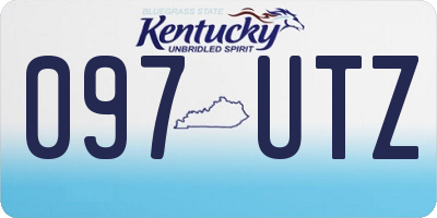 KY license plate 097UTZ
