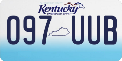 KY license plate 097UUB