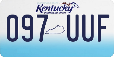 KY license plate 097UUF