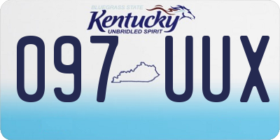 KY license plate 097UUX