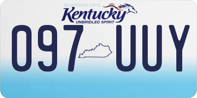 KY license plate 097UUY