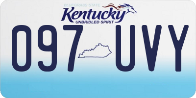 KY license plate 097UVY