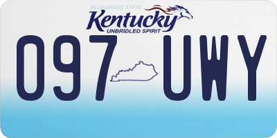 KY license plate 097UWY