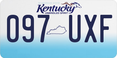 KY license plate 097UXF
