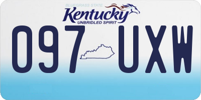 KY license plate 097UXW