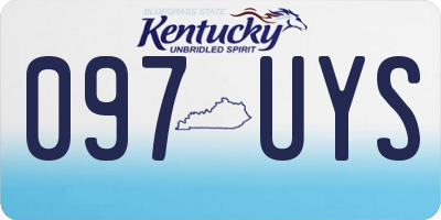 KY license plate 097UYS