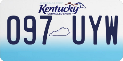 KY license plate 097UYW