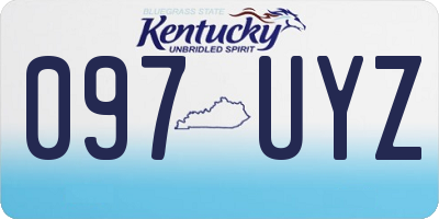 KY license plate 097UYZ