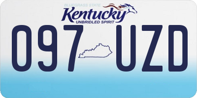 KY license plate 097UZD