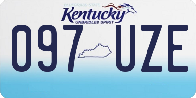 KY license plate 097UZE
