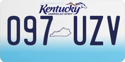 KY license plate 097UZV
