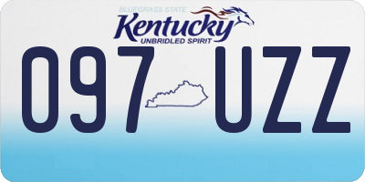KY license plate 097UZZ