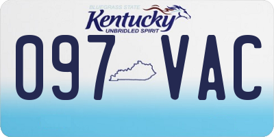 KY license plate 097VAC
