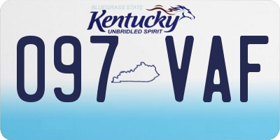KY license plate 097VAF
