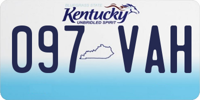 KY license plate 097VAH