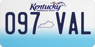 KY license plate 097VAL