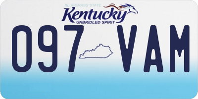KY license plate 097VAM