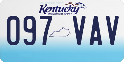 KY license plate 097VAV