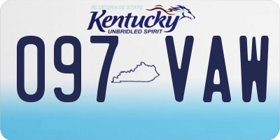 KY license plate 097VAW