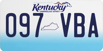 KY license plate 097VBA