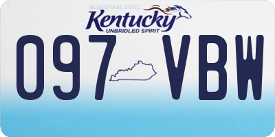 KY license plate 097VBW