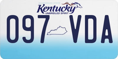 KY license plate 097VDA
