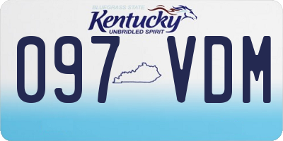 KY license plate 097VDM