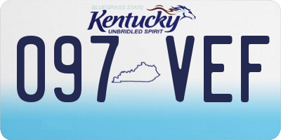 KY license plate 097VEF