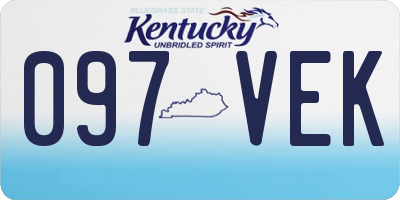 KY license plate 097VEK