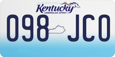 KY license plate 098JCO