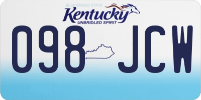 KY license plate 098JCW