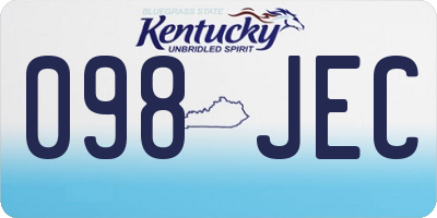 KY license plate 098JEC