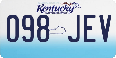 KY license plate 098JEV