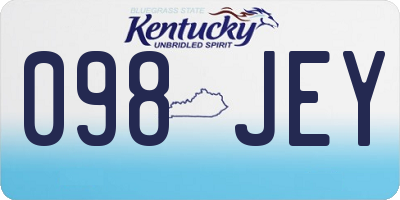 KY license plate 098JEY