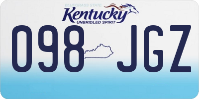 KY license plate 098JGZ
