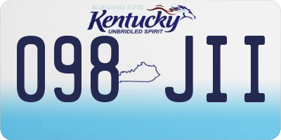KY license plate 098JII