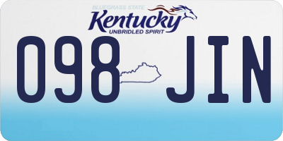 KY license plate 098JIN