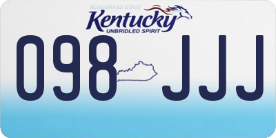 KY license plate 098JJJ
