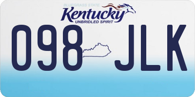 KY license plate 098JLK