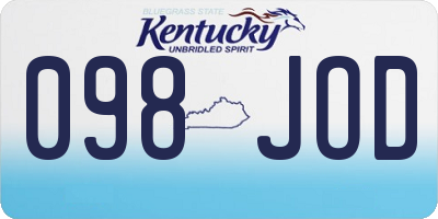 KY license plate 098JOD