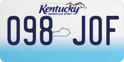 KY license plate 098JOF